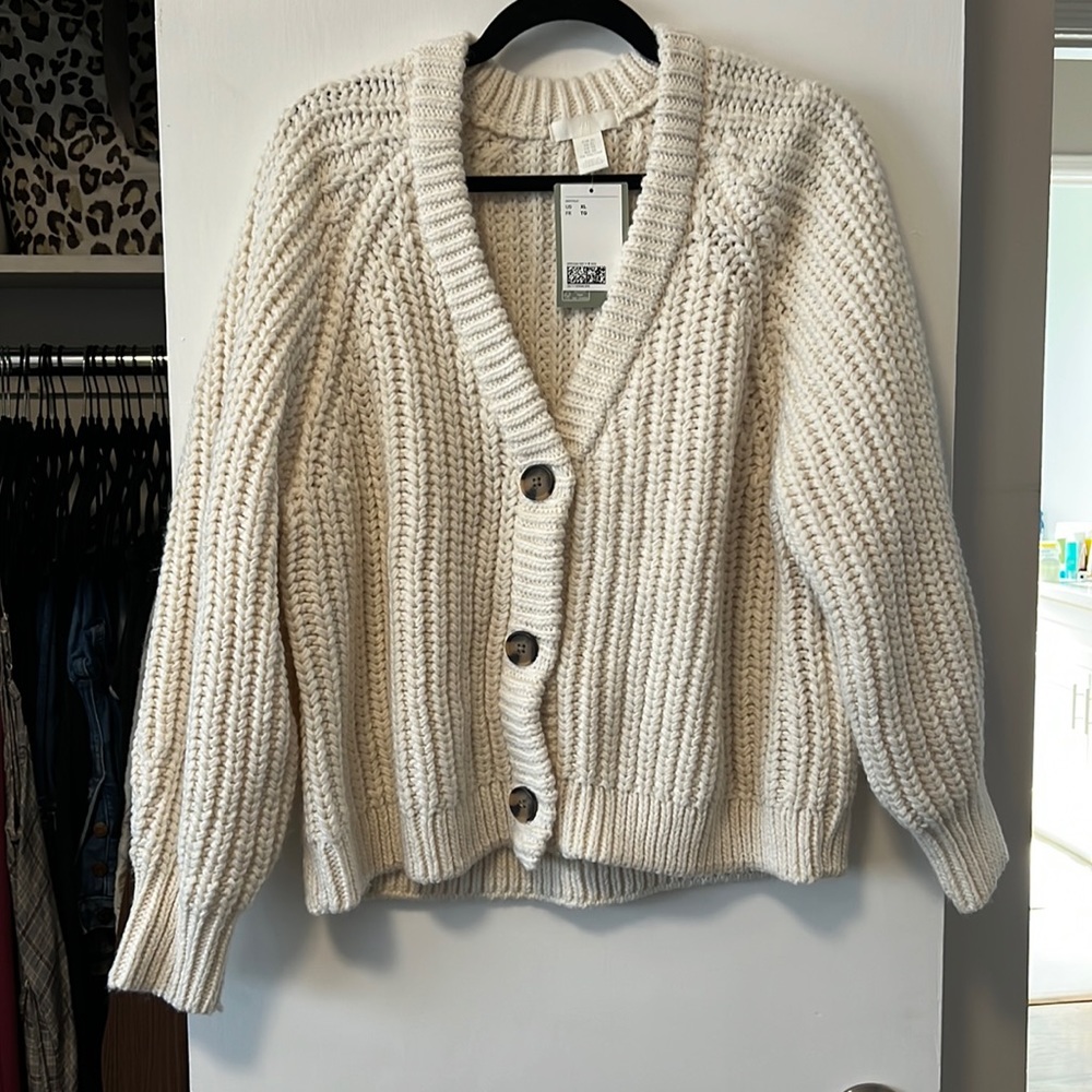H&M chunky cream cardigan xl